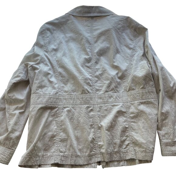 Coldwater Creek Womens‎ Jacket Beige Embroidered Lightweight Full Zip Size 22 - Picture 14 of 15
